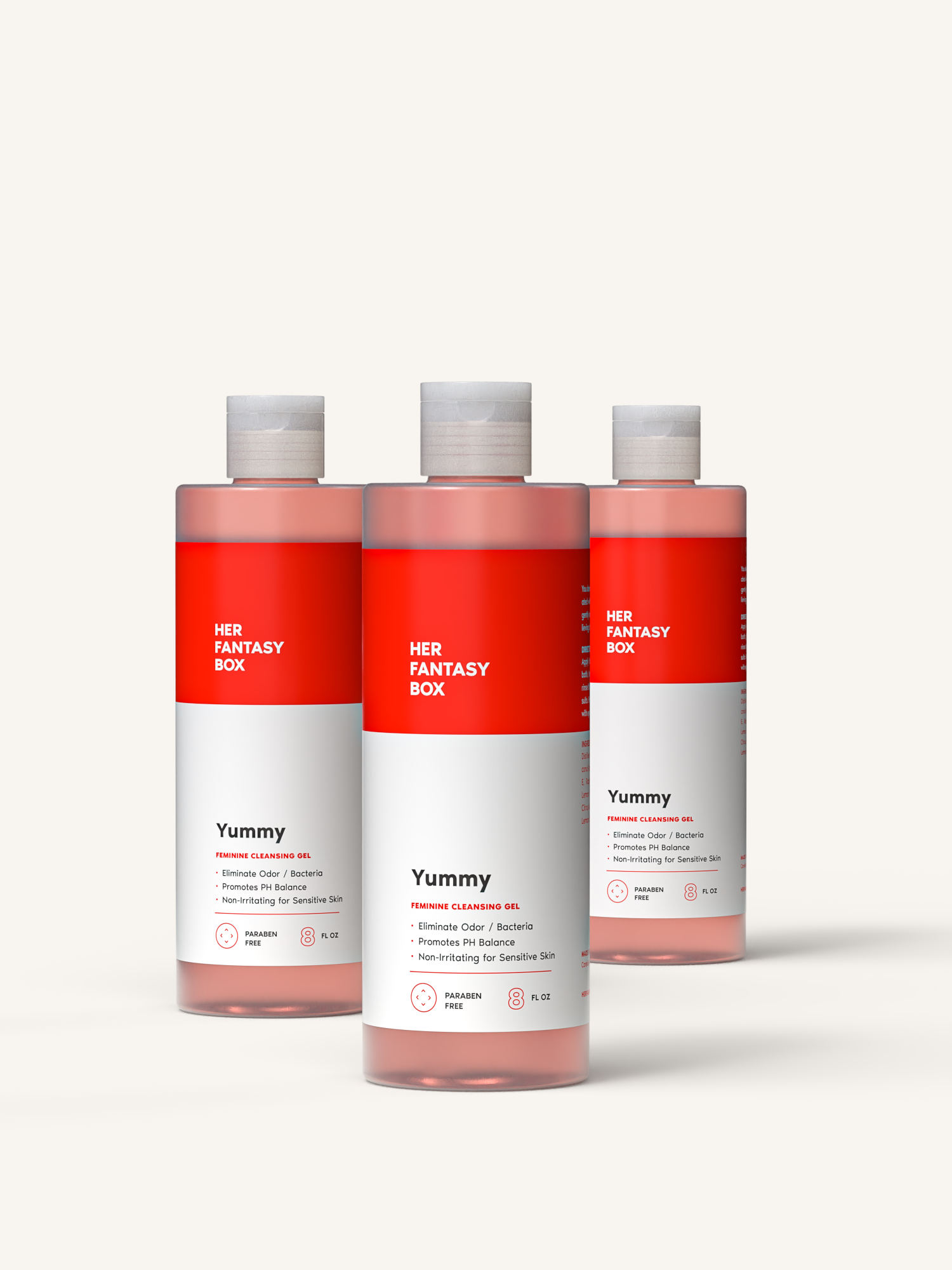 Yummy Vegan Feminine Shower Gel - 3 pk