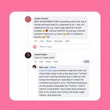 Facebook comments. Jackie Casiano: "BEST INVESTMENT EVER. Everything works the way it should. I was skeptical cuz I don't play about fat ma but lordddd y'all are GOATED got a forever customer deff a confidence booster TSS." Latoya Engles: "I love it..it does work!" Blair Jess: "your comment made me order. Using it a few days, love it. Sensitive skin. Will keep stocking up on Yummy, body magic vitamin, and renew her".