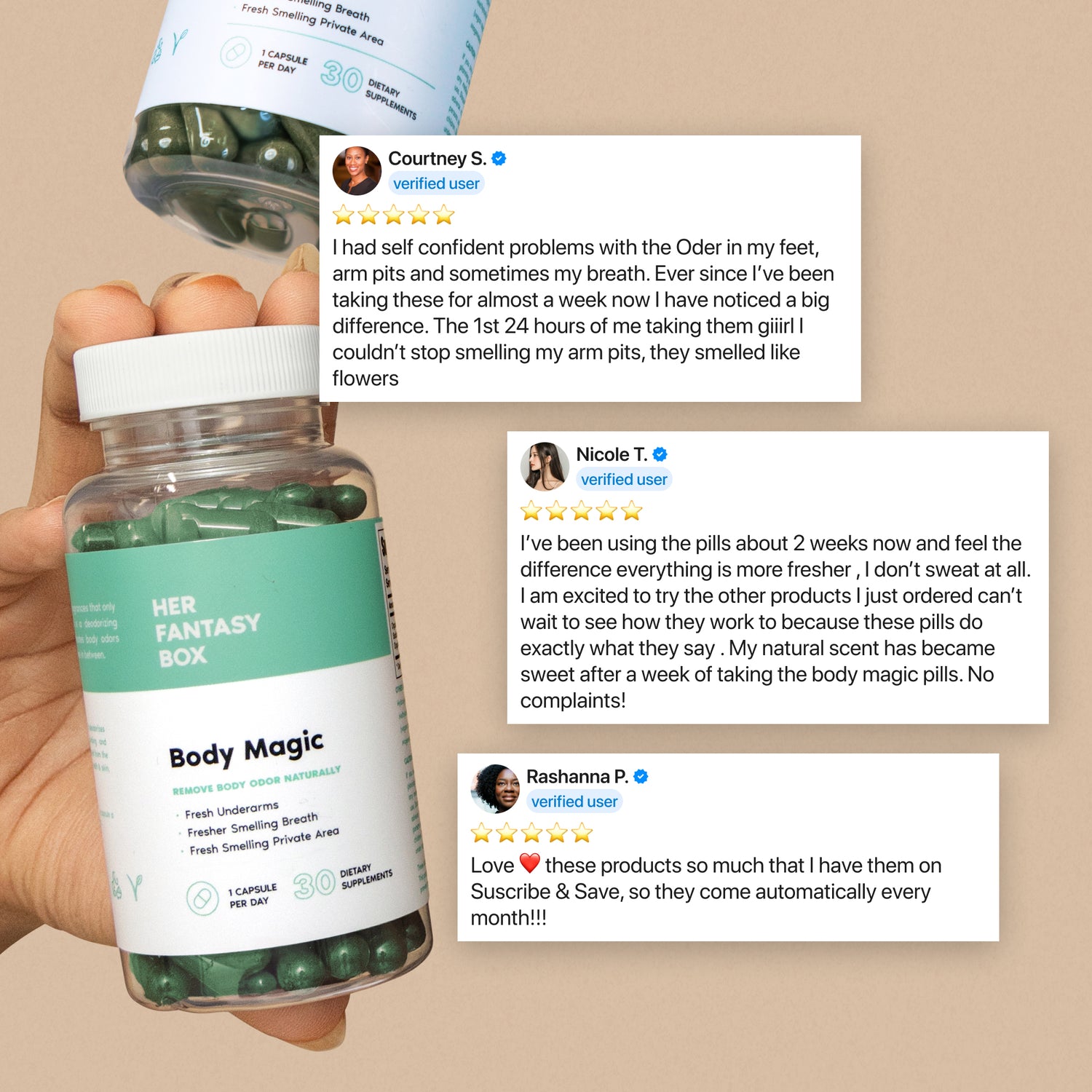 Body Magic Chlorophyll Pill - For Body Odor, Detox & Skin