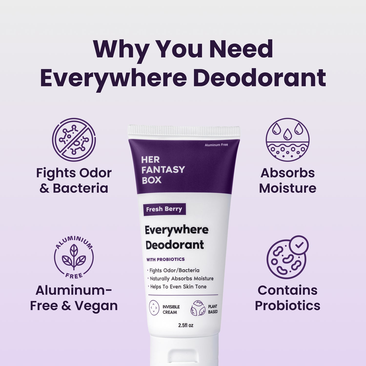 Everywhere Deodorant with Probiotics (Berry)- 3pk