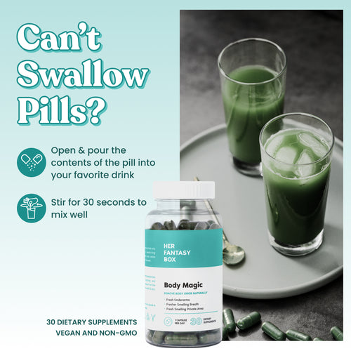 Body Magic Chlorophyll Pill - For Body Odor, Detox & Skin