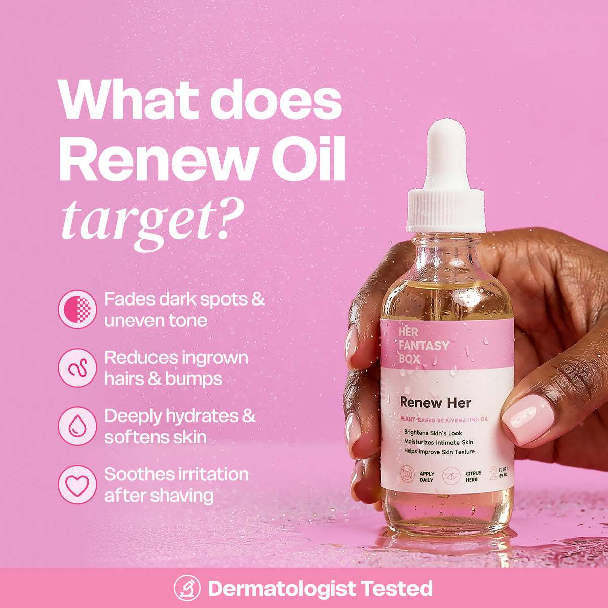 Her Fantasy Box Renew Her Yoni Oil - For Dryness, Ingrown Hair, Dark Marks & Scars