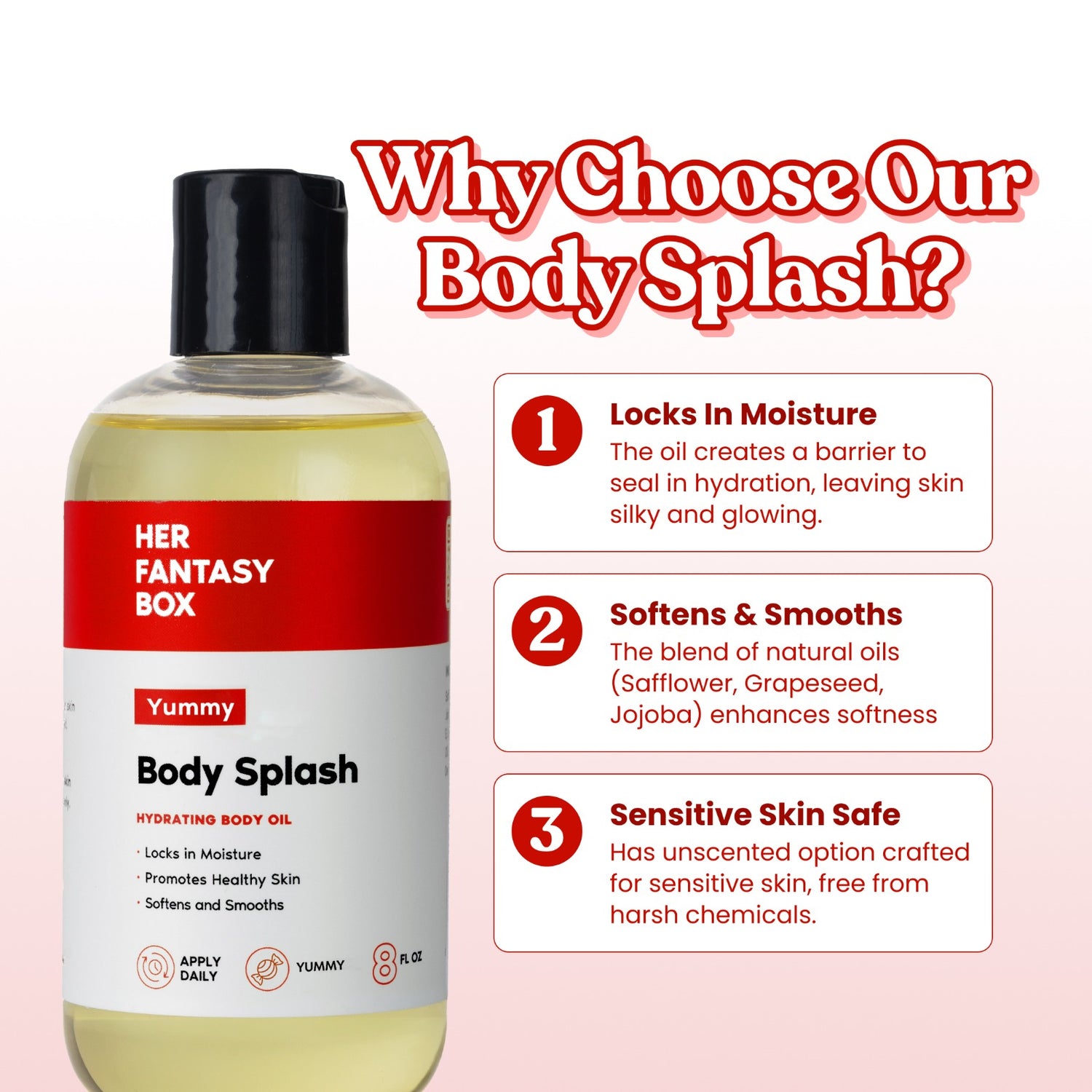 Body Splash - Hydrating Body Oil | Yummy – Her Fantasy Box