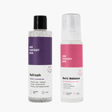 Her Fantasy Box Refresh feminine cleansing gel and Boric Balance boric acid sensitive foam wash displayed together on white background
