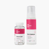 Her Fantasy Box Fresh & Clean Kit — Boric Balance pH foam wash and Fresh & Clean boric acid suppositories for feminine balance on a white background