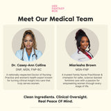 Her Fantasy Box – Meet Our Medical Team. Dr. Casey-Ann Collins, DNP, MSN, FNP-BC: A nationally respected Doctor of Nursing Practice and women's health expert known for turning clinical insight into care that truly serves women. Miariesha Brown, MSN-FNP: A trusted Family Nurse Practitioner & champion for safer, science-backed feminine care with a passion for empowering women through every stage of life. Clean Ingredients. Clinical Oversight. Real Peace Of Mind.