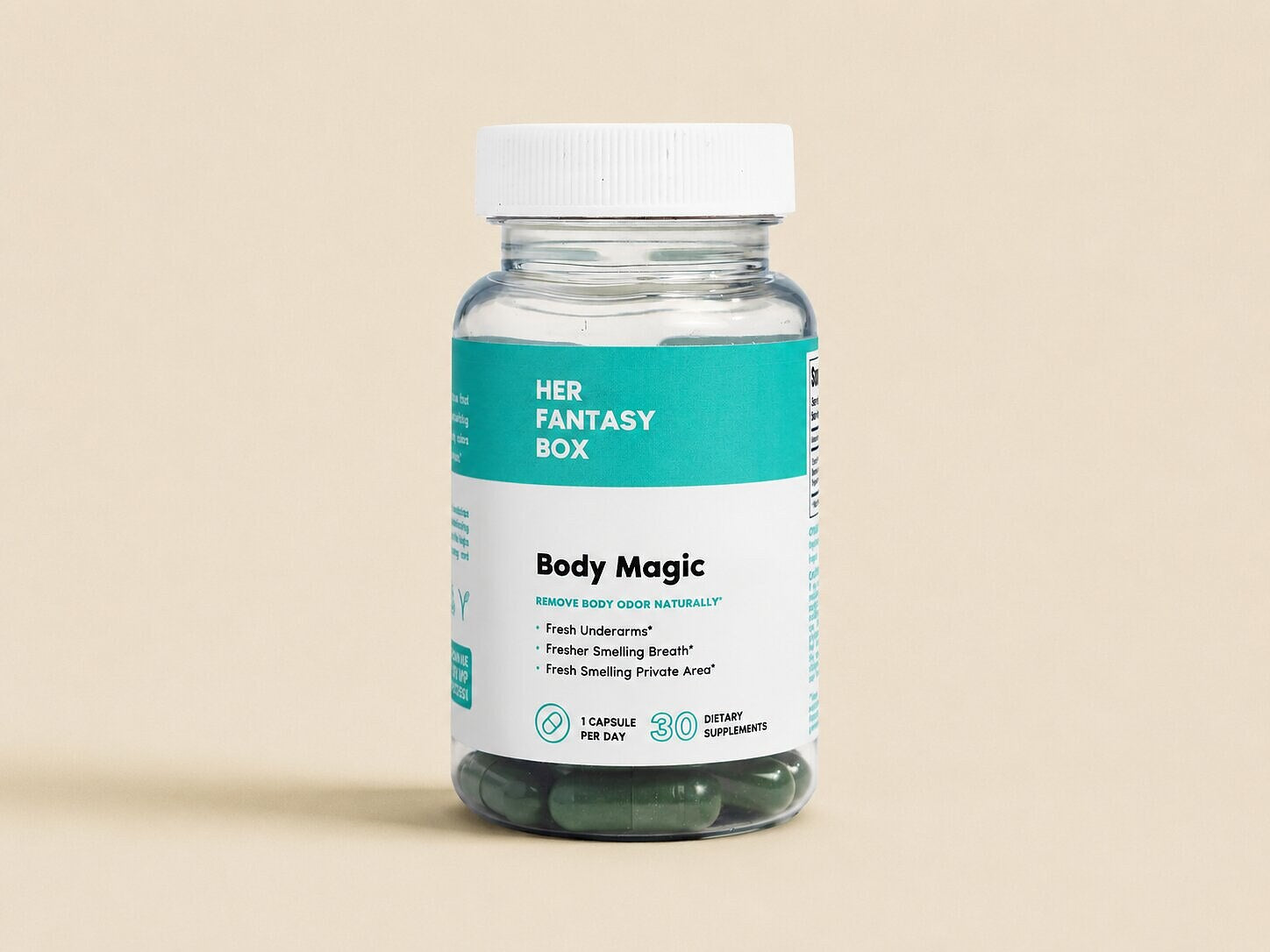 Body Magic Chlorophyll Pill supplement bottle - 30 vegan capsules