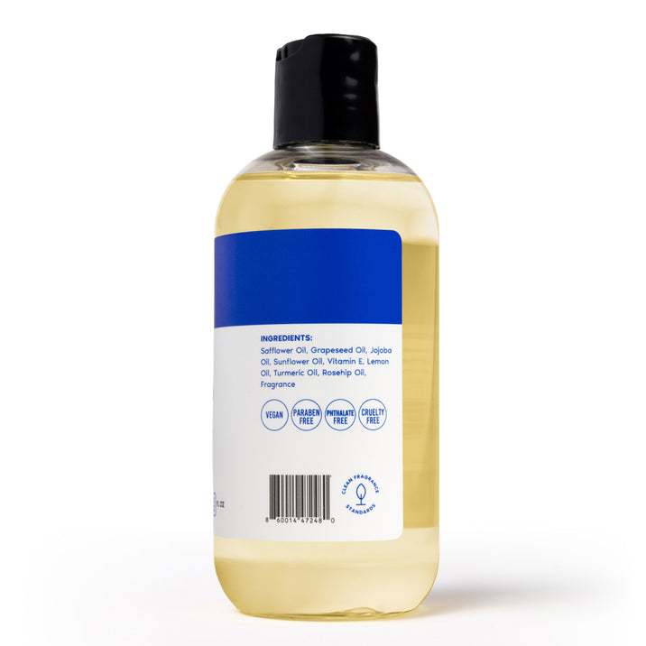 Her Fantasy Box Blueberry Crème Body Splash back label showing vegan, paraben-free, phthalate-free, and cruelty-free certifications