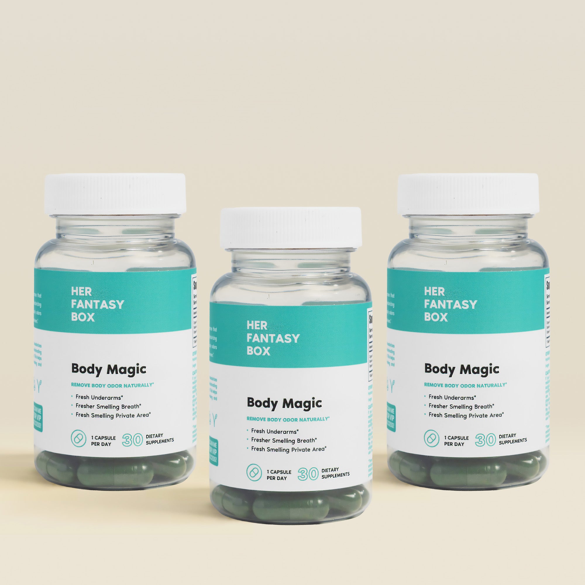 Body Magic Chlorophyll Supplement for Feminine Odor - 3 Pack
