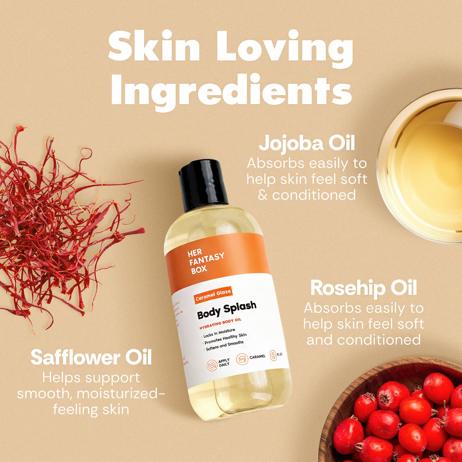 Her Fantasy Box | Body Splash - Skin Smoothing Body Oil Caramel Glaze