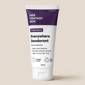 Single tube of Her Fantasy Box Fresh Berry Everywhere Deodorant 2.5 fl oz displayed on a neutral background