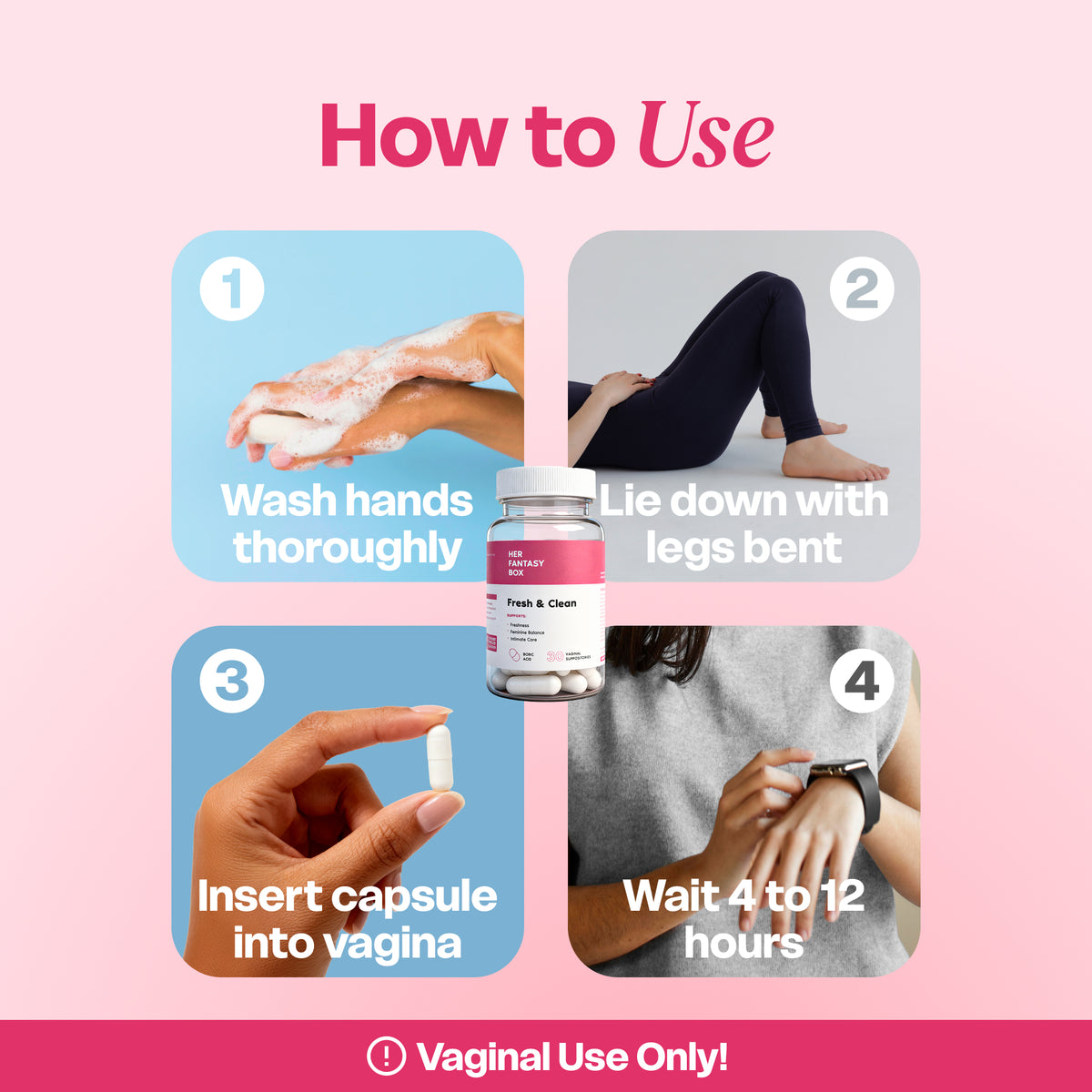 Fresh & Clean pH Balancing Boric Acid Vaginal Suppository