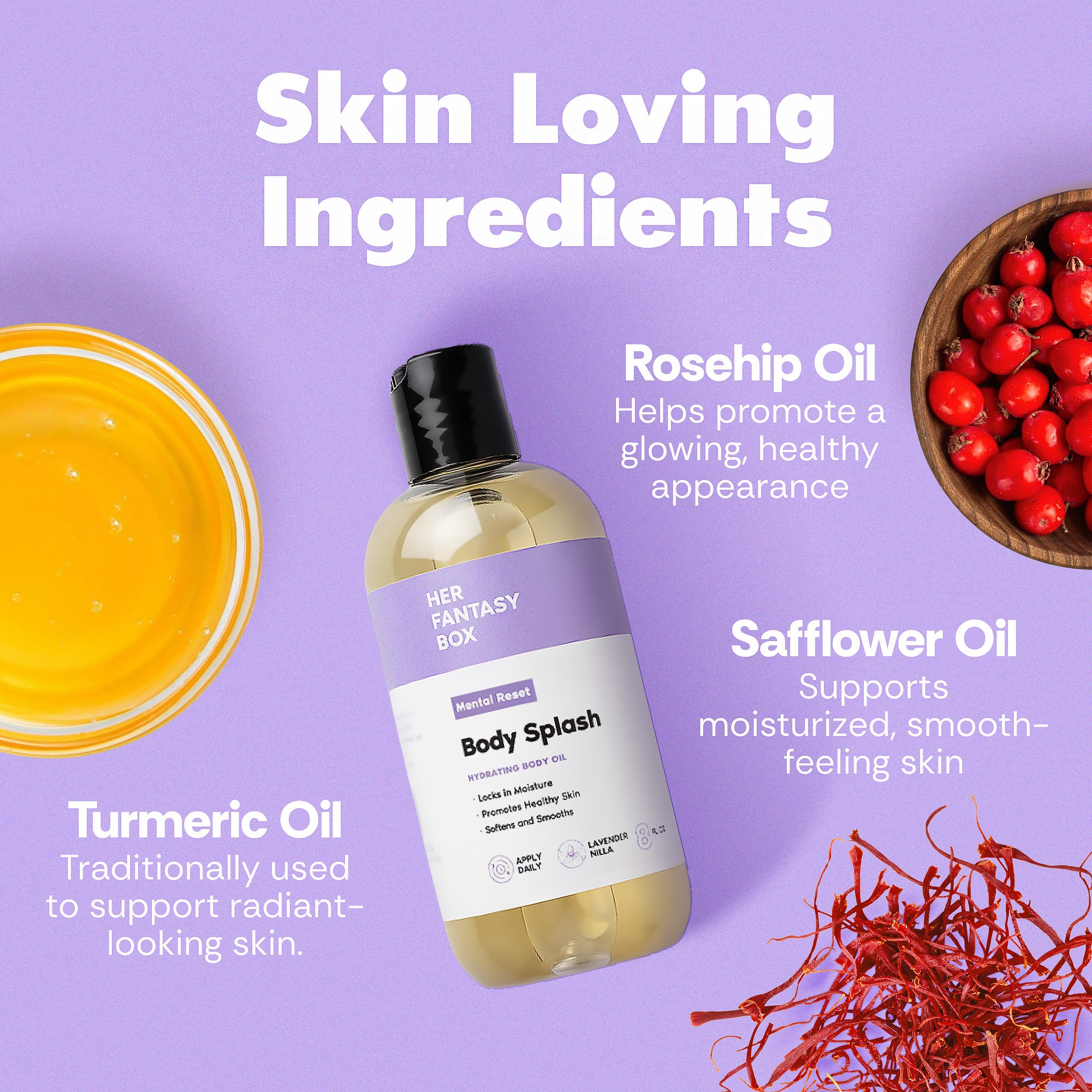 Her Fantasy Box | Body Splash - Body Oil (Mental Reset - Lavender)