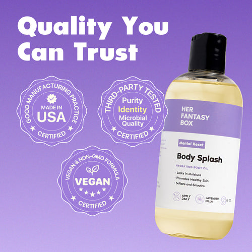 Body Splash - Skin Smoothing Body Oil (Mental Reset – Lavender & Vanilla CALMING SPA SCENT)