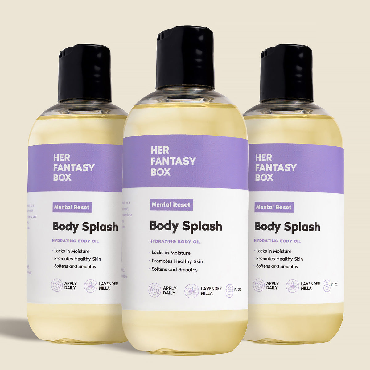 Body Splash - Skin Smoothing Body Oil (Mental Reset – Lavender & Vanilla CALMING SPA SCENT)