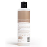 Back label of Her Fantasy Box Sensitive Skin Soother 16 oz showing full ingredients list, directions, and vegan and cruelty-free certifications