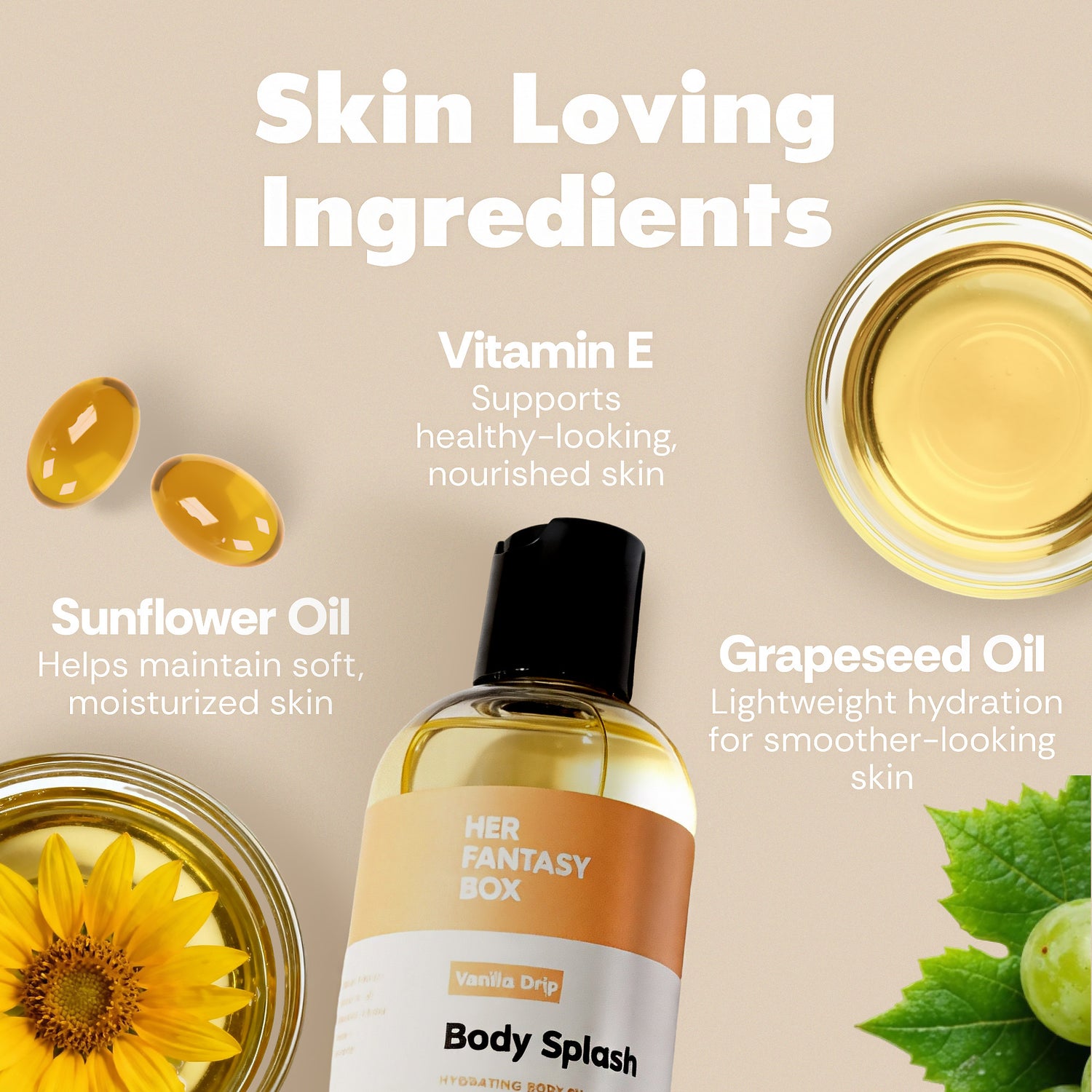 Her Fantasy Box | Body Splash - Skin Smoothing Body Oil (Vanilla Drip)