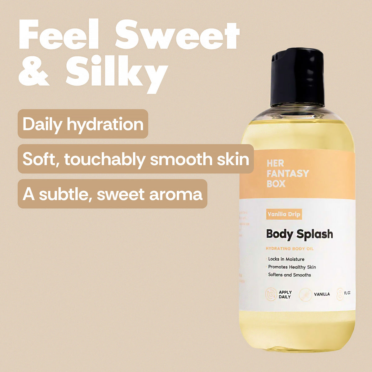 Her Fantasy Box | Body Splash - Skin Smoothing Body Oil (Vanilla Drip)