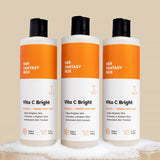 Three bottles of Her Fantasy Box Body Vitamins Vitamin C Citrus Burst multi-vitamin body wash 16 fl oz displayed together on neutral background