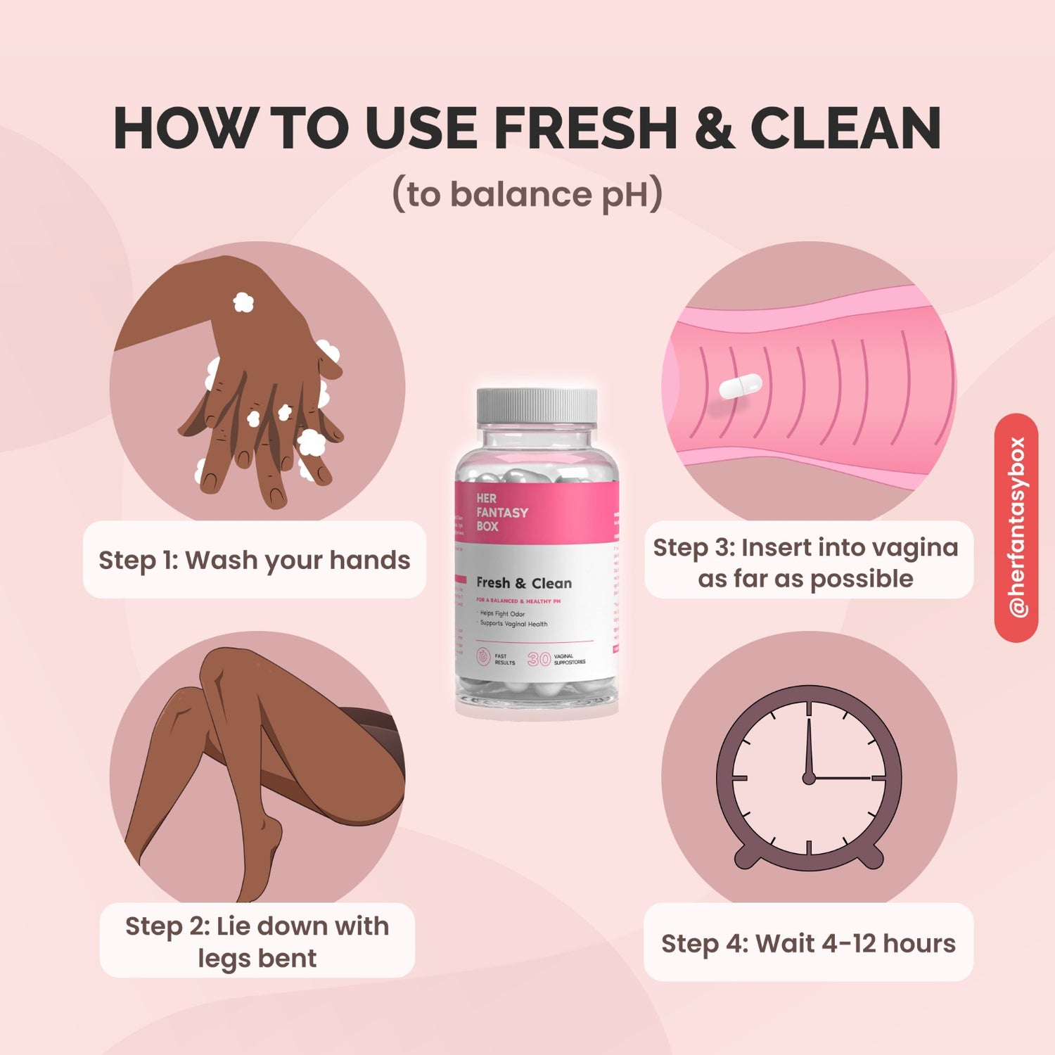 Fresh & Clean pH Balancing Boric Acid Vaginal Suppository
